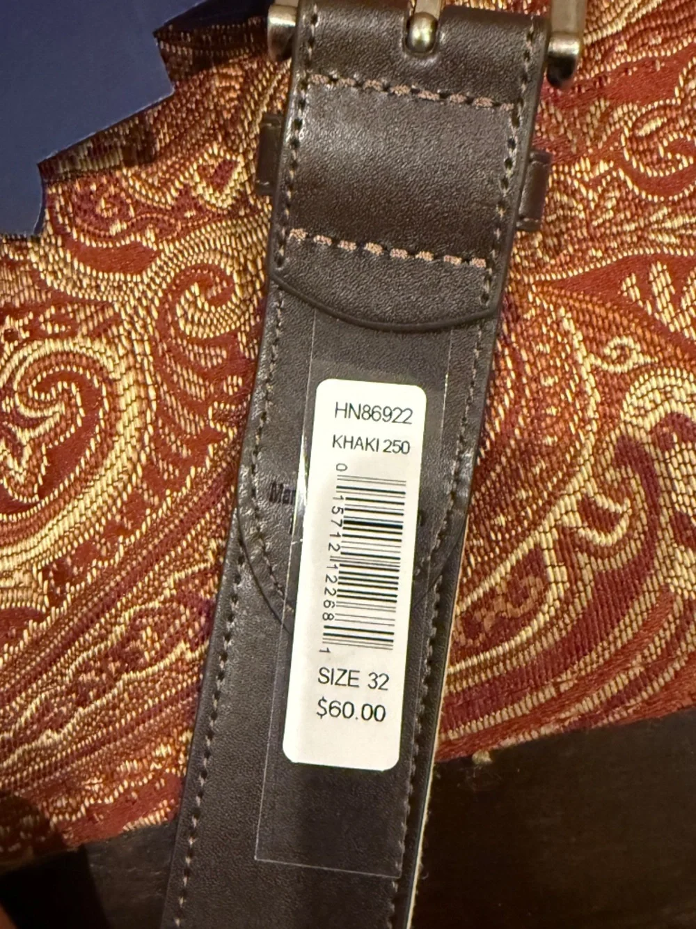 Penguin Men's Size 32 Khaki Boat & Anchor Belt MSRP $60